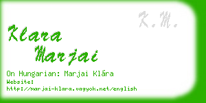 klara marjai business card