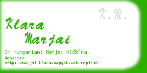 klara marjai business card